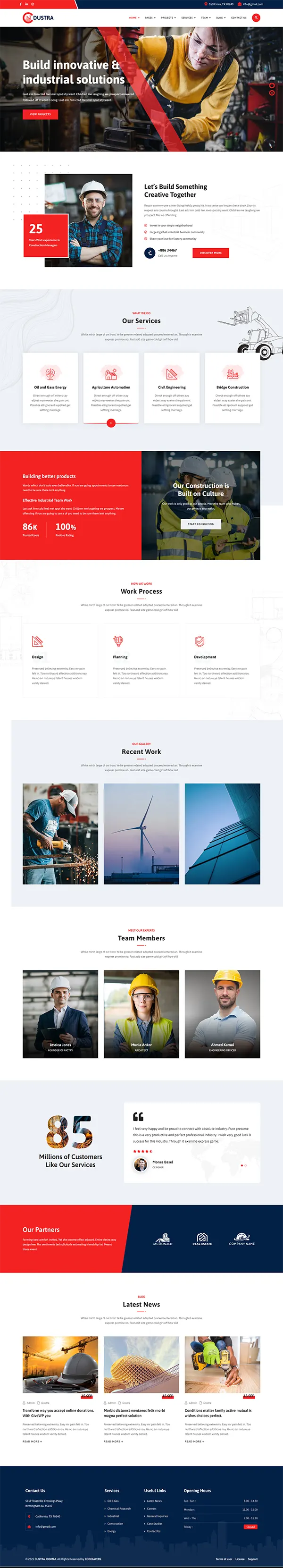 Dustra - Joomla 6 Factory & Industrial Template